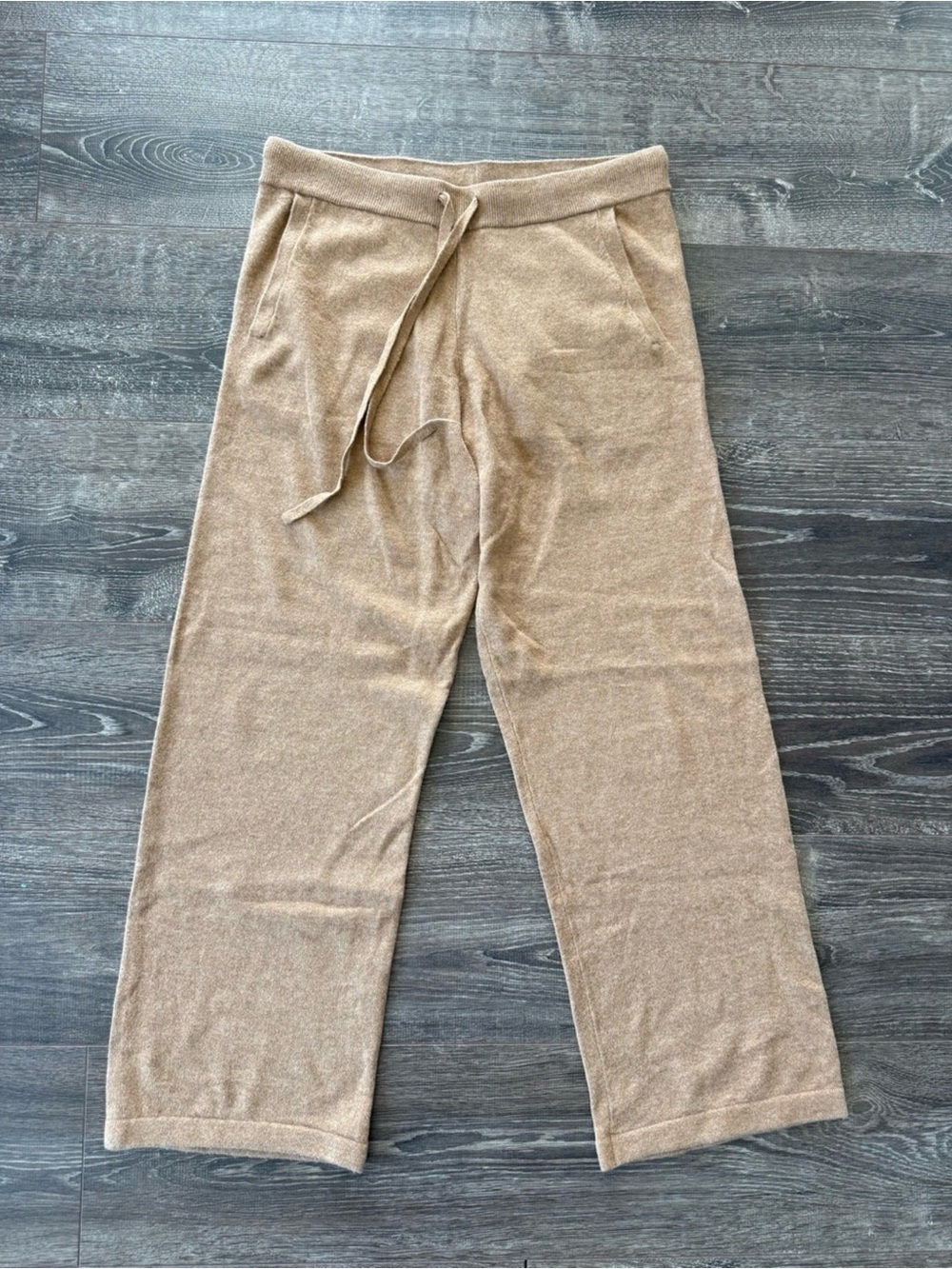 GAP Camel cashsoft Knit Wide-Leg Loungewear Pants size small